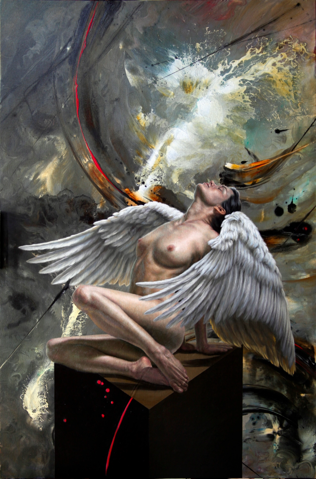 -FALLEN ANGEL-<br>Oil on canvas<br>54X36 In.