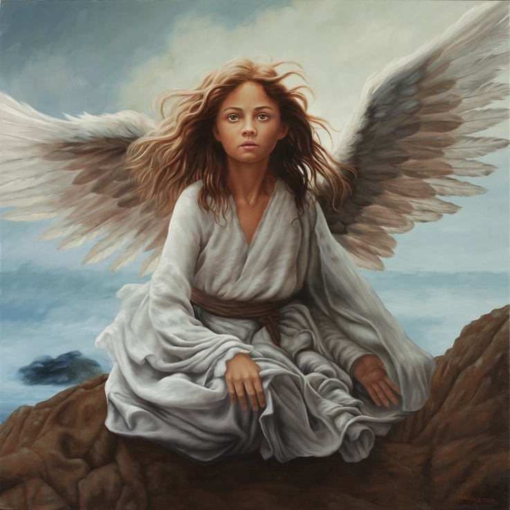 SEA ANGEL<br>Oil on canvas<br>47X47 In.