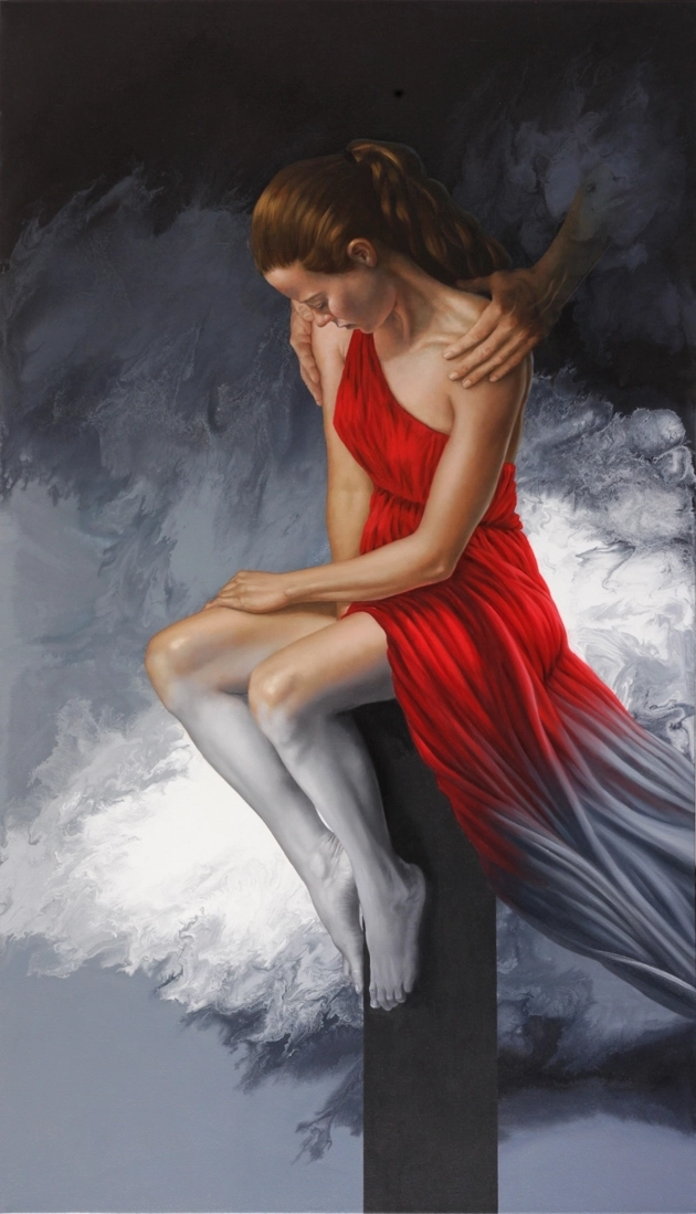 LOVE'S TOUCH 2<br>Oil on canvas<br>31X55 In.